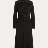 Svarta Ralph Lauren Pinstripe dubbelsidiga kappor för kvinnor Svarta Ralph Lauren Pinstripe dubbelsidiga kappor för kvinnor