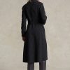 Svarta Ralph Lauren Pinstripe dubbelsidiga kappor för kvinnor Svarta Ralph Lauren Pinstripe dubbelsidiga kappor för kvinnor