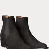 Svarta Ralph Lauren Plainview Chelsea-stövlar i mocka för män Svarta Ralph Lauren Plainview Chelsea-stövlar i mocka för män