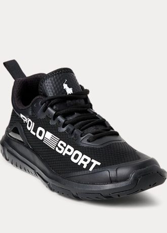 Svarta Ralph Lauren Polo Sport Tech Racer Sneakers för kvinnor