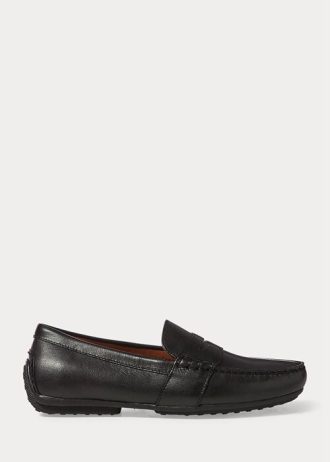 Svarta Ralph Lauren Reynold Full-grain Driver Casual Skor för män