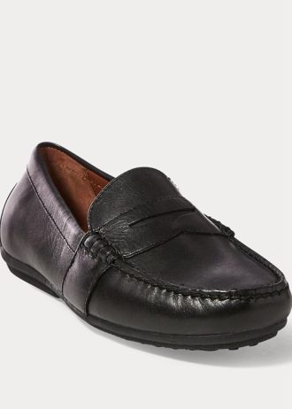 Svarta Ralph Lauren Reynold Full-grain Driver Casual Skor för män