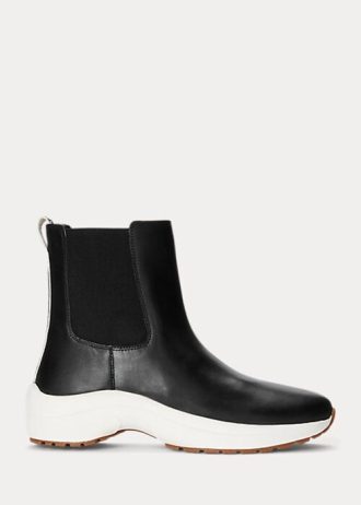 Svarta Ralph Lauren Rylee Slip-On Sneakers i polerat läder för kvinnor