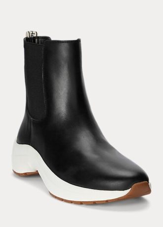 Svarta Ralph Lauren Rylee Slip-On Sneakers i polerat läder för kvinnor