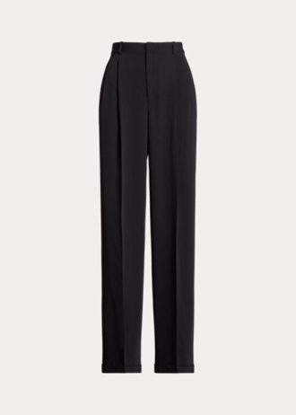 Svarta Ralph Lauren Satinbyxor med raka ben för kvinnor