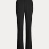 Svarta Ralph Lauren Seth Stretch Wool Crepe Byxor för kvinnor Svarta Ralph Lauren Seth Stretch Wool Crepe Byxor för kvinnor