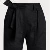 Svarta Ralph Lauren Shorts i linne med bälte för kvinnor