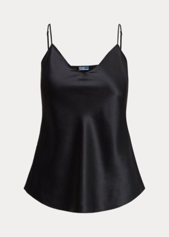 Svarta Ralph Lauren Silk Camisole Toppar för kvinnor