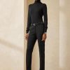 Svarta Ralph Lauren Simone Virgin Wool byxor för kvinnor Svarta Ralph Lauren Simone Virgin Wool byxor för kvinnor