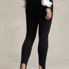 Svarta Ralph Lauren Stigbygel Stretch Ponte Leggings för kvinnor Svarta Ralph Lauren Stigbygel Stretch Ponte Leggings för kvinnor