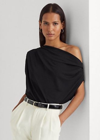 Svarta Ralph Lauren Stretch Jersey-tröjor för kvinnor