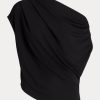Svarta Ralph Lauren Stretch Jersey-tröjor för kvinnor Svarta Ralph Lauren Stretch Jersey-tröjor för kvinnor