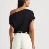 Svarta Ralph Lauren Stretch Jersey-tröjor för kvinnor Svarta Ralph Lauren Stretch Jersey-tröjor för kvinnor