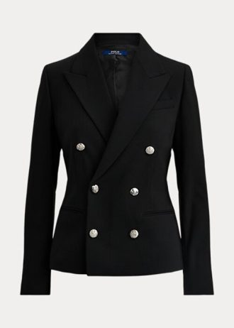Svarta Ralph Lauren Stretch Wool Blazers för kvinnor