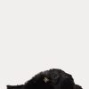 Svarta Ralph Lauren Sydni Faux-fur Flat Shoes för kvinnor Svarta Ralph Lauren Sydni Faux-fur Flat Shoes för kvinnor