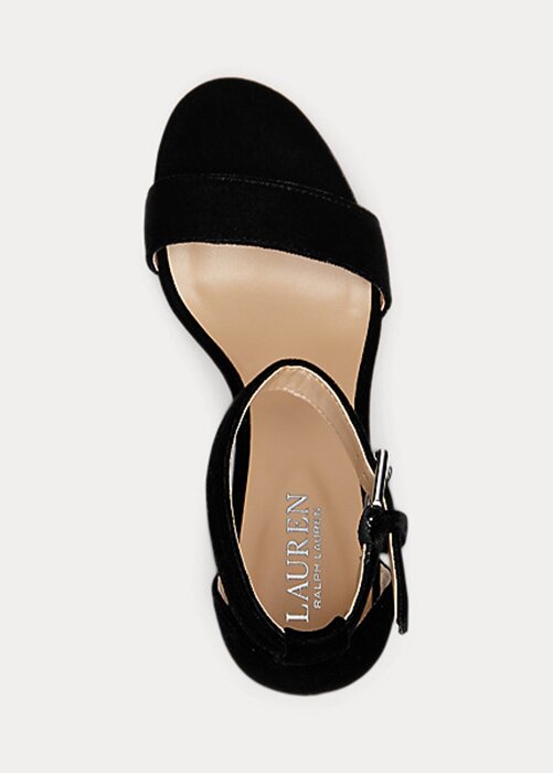 Svarta Ralph Lauren Sylvia sammetsklackar för kvinnor Svarta Ralph Lauren Sylvia sammetsklackar för kvinnor