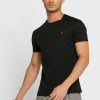 Svarta Ralph Lauren T-shirts med broderade logotyper för män