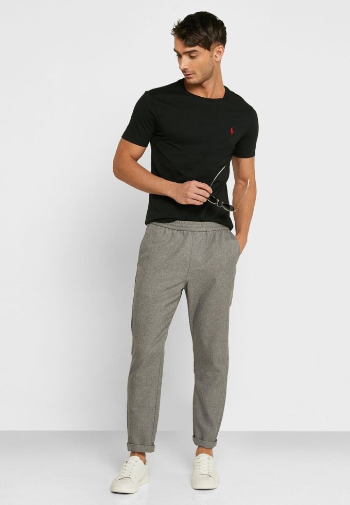 Svarta Ralph Lauren T-shirts med broderade logotyper för män