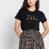 Svarta Ralph Lauren T-shirts med rund hals för kvinnor Svarta Ralph Lauren T-shirts med rund hals för kvinnor