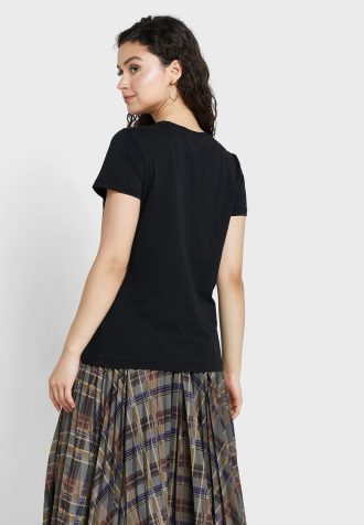 Svarta Ralph Lauren T-shirts med rund hals för kvinnor