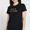 Svarta Ralph Lauren T-shirts med rund hals för kvinnor Svarta Ralph Lauren T-shirts med rund hals för kvinnor