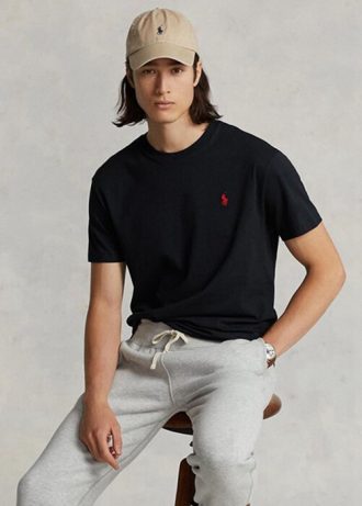Svarta Ralph Lauren T-shirts med rund hals, klassisk passform för män