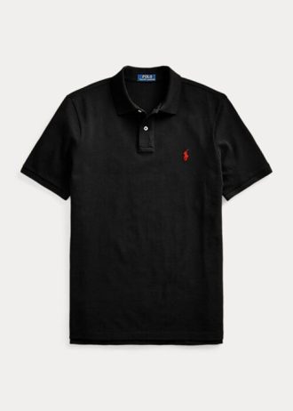 Svarta Ralph Lauren The Iconic Mesh pikétröjor för män