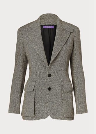 Svarta Ralph Lauren The Tweed Blazers för kvinnor