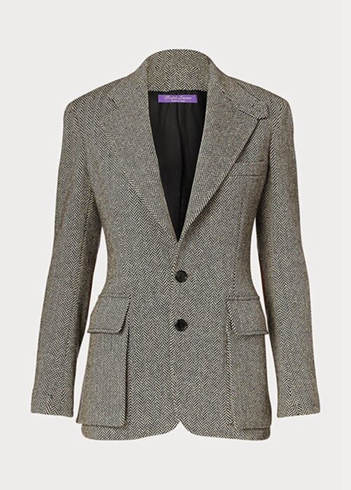 Svarta Ralph Lauren The Tweed Blazers för kvinnor Svarta Ralph Lauren The Tweed Blazers för kvinnor