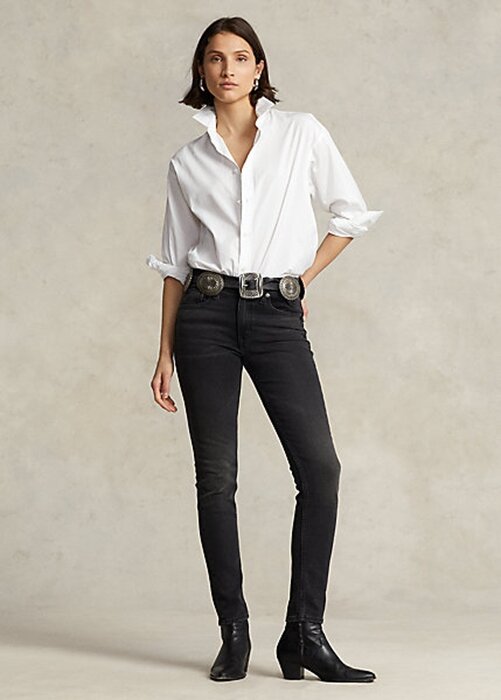Svarta Ralph Lauren Tompkins Skinny Jeans för kvinnor Svarta Ralph Lauren Tompkins Skinny Jeans för kvinnor