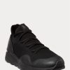 Svarta Ralph Lauren Trackster 200II stickade sneakers för män