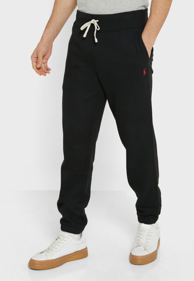 Svarta Ralph Lauren träningsbyxor med dragsko för män Svarta Ralph Lauren träningsbyxor med dragsko för män