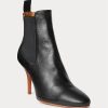 Svarta Ralph Lauren Vachetta Kalvskinn Kitten-Heel Boots för kvinnor Svarta Ralph Lauren Vachetta Kalvskinn Kitten-Heel Boots för kvinnor
