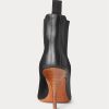 Svarta Ralph Lauren Vachetta Kalvskinn Kitten-Heel Boots för kvinnor Svarta Ralph Lauren Vachetta Kalvskinn Kitten-Heel Boots för kvinnor