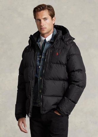Svarta Ralph Lauren vattenavvisande dunjackor för män