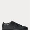 Svarta Ralph Lauren Wilton lädersneakers för män
