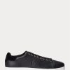 Svarta Ralph Lauren Wilton lädersneakers för män
