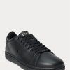Svarta Ralph Lauren Wilton lädersneakers för män