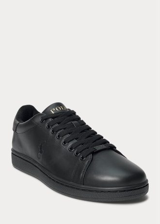 Svarta Ralph Lauren Wilton lädersneakers för män