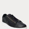 Svarta Ralph Lauren Wilton lädersneakers för män