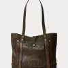 Svarta över bruna Ralph Lauren läderväskor för kvinnor Svarta över bruna Ralph Lauren läderväskor för kvinnor