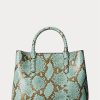 Turkos Ralph Lauren Ralph Lauren Faux-Snakeskin Medium Marcy Satchel-väskor för kvinnor Turkos Ralph Lauren Ralph Lauren Faux-Snakeskin Medium Marcy Satchel-väskor för kvinnor