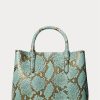 Turkos Ralph Lauren Ralph Lauren Faux-Snakeskin Medium Marcy Satchel-väskor för kvinnor Turkos Ralph Lauren Ralph Lauren Faux-Snakeskin Medium Marcy Satchel-väskor för kvinnor