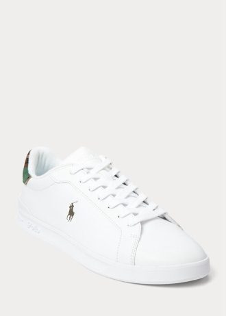 Vit / Camo herr Ralph Lauren Heritage Court II sneakers