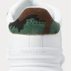 Vit / Camo herr Ralph Lauren Heritage Court II sneakers