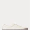Vit/grå Ralph Lauren Keaton Twill Sneakers för män Vit/grå Ralph Lauren Keaton Twill Sneakers för män