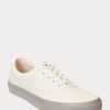 Vit/grå Ralph Lauren Keaton Twill Sneakers för män Vit/grå Ralph Lauren Keaton Twill Sneakers för män