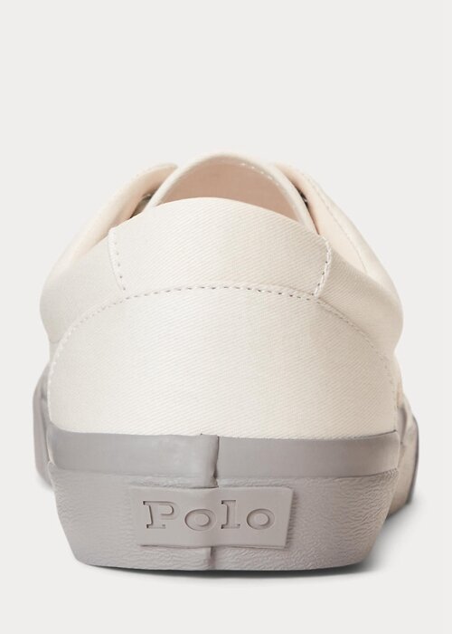 Vit/grå Ralph Lauren Keaton Twill Sneakers för män Vit/grå Ralph Lauren Keaton Twill Sneakers för män