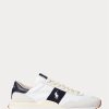 Vit / Marinblå Herr Ralph Lauren Train 89 Mocka & Oxford Sneakers