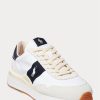 Vit / Marinblå Herr Ralph Lauren Train 89 Mocka & Oxford Sneakers